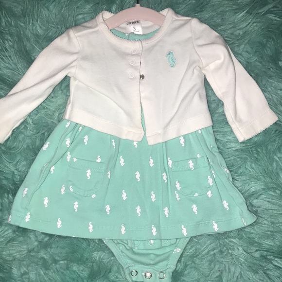 Carters | 3 M | teal & white 2 piece dress - Picture 9 of 9